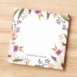 Boho Chic Floral Wreath Personalized Post-it Notes<br><div class="desc">Boho Chic Floral Wreath Personalized Post-it Notes</div>