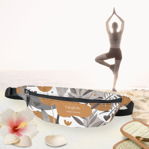 Boho Chic Floral Your Name Quote Fanny Pack