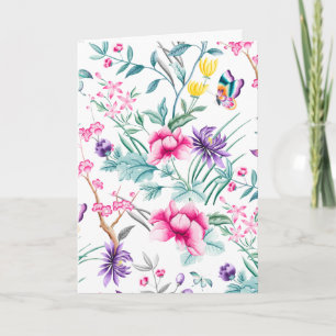 Boho Chic Flowers & Butterflies Mother's Day Card