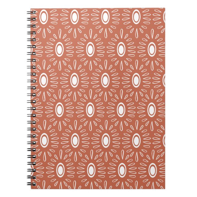 Boho Chic Flowers: Modern Seamless Design Notebook (Front)