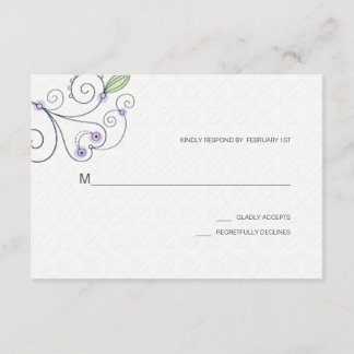 BOHO Chic Garden Wedding Purple RSVP Card