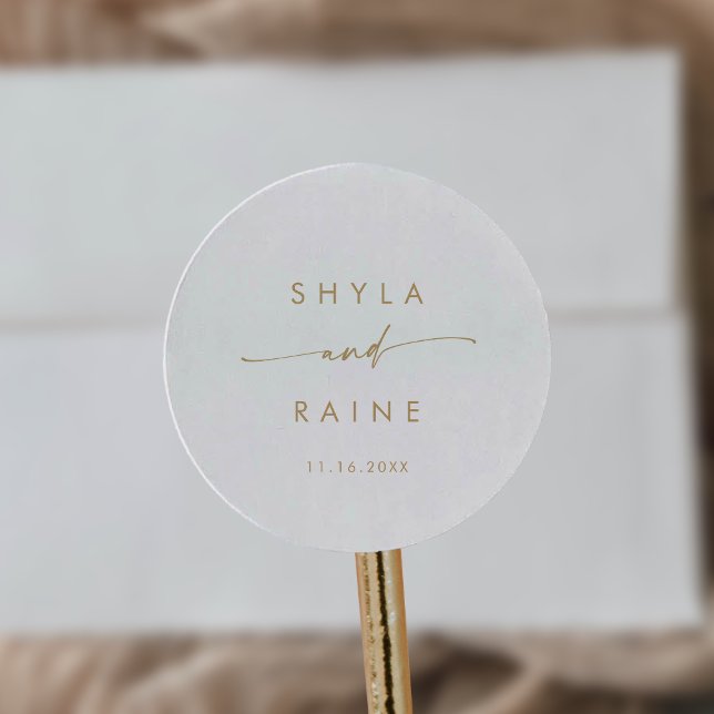 Boho Chic Gold and White Names Envelope Seals (Creator Uploaded)