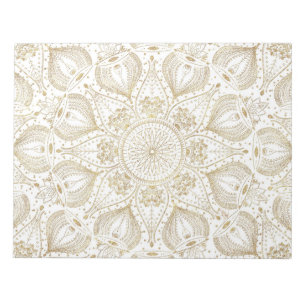 Boho Chic gold mandala design Notepad