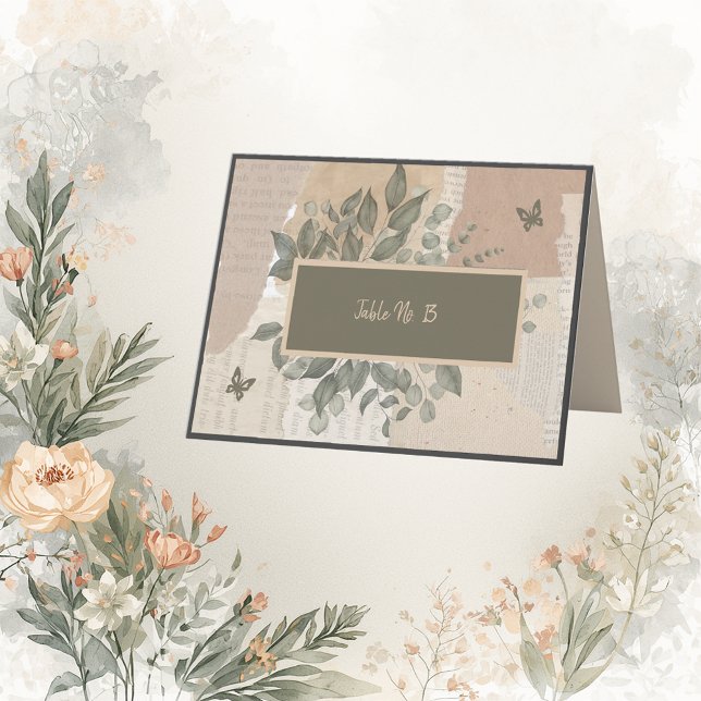 boho chic greenery wedding table number (Creator Uploaded)