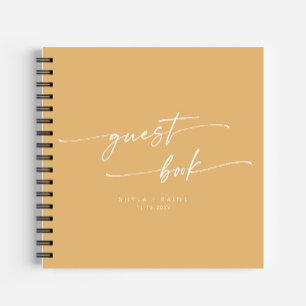 Boho Chic Jaune Marigold Mariage livre d'hôtes