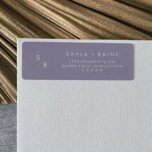 Boho Chic Lavender Purple Monogram Address Labels