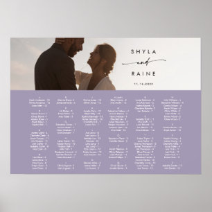 Boho Chic Lavender Purple Picture Seating Chart