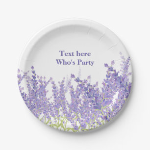 boho chic, lavender watercolour  Paper Plate