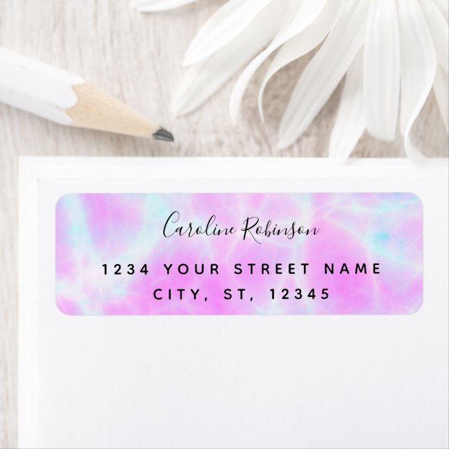 Boho Chic Lilac Marbling Adresse de retour (En situation)