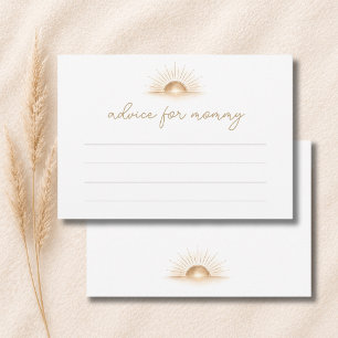 Boho Chic Little Sunshine Baby Shower Advice Card