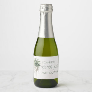 Boho Chic Macramé Tie the Knot Bridesmaid Proposal Sparkling Wine Label