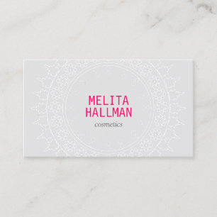 Boho Chic Mandala Grey/Pink Business Card