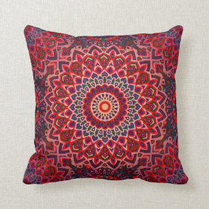 Boho Chic Mandala Meditation Throw Pillow