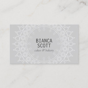 Boho Chic Mandala on Light Grey Business Card