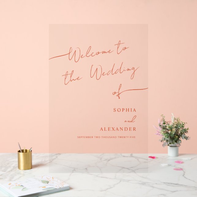 Boho Chic Mariage Acrylique Signal Bienvenue. (Mariage)