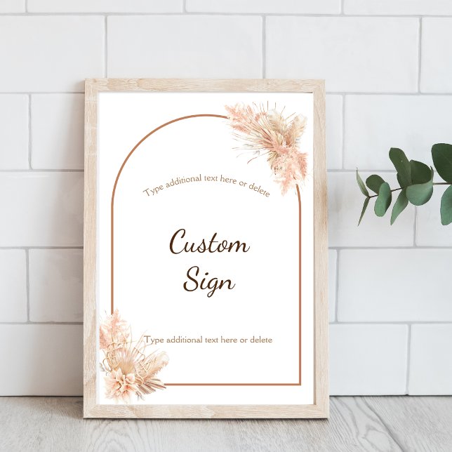 Boho Chic Minimalist Custom Sign Poster (Custom Sign)