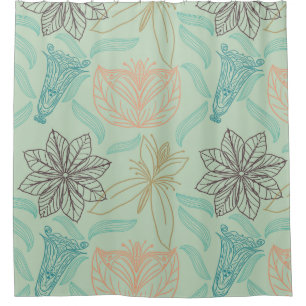 Boho-Chic Mint Floral Blossom Pattern