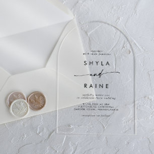 Boho Chic Modern Casual Clear Acrylic Wedding Invitations