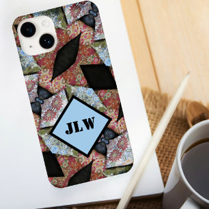 Boho Chic Multi Color Patchwork with Initials Case-Mate iPhone 14 Case
