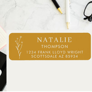 Boho Chic Mustard Yellow Adresse de retour