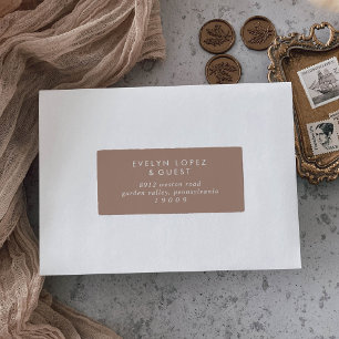 Boho Chic Neutral Taupe Étiquettes de adresse invi