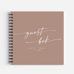 Boho Chic Neutral Taupe Mariage Livre d'invité