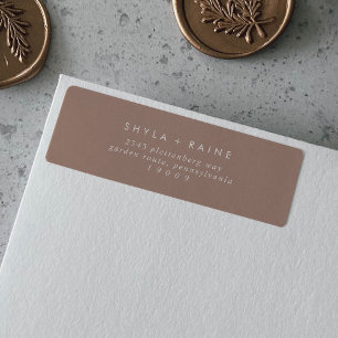 Boho Chic Neutral Taupe Retour Adresse Étiquettes