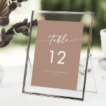 Boho Chic Neutral Taupe Wedding Table Numbers<br><div class="desc">These boho chic neutral taupe wedding table numbers are perfect for a minimalist wedding. The beige brown earth tone modern bohemian design features simple rustic calligraphy with a unique yet classic style. The design prints on the front and back. Customize your table numbers with your names and date. Personalize each...</div>