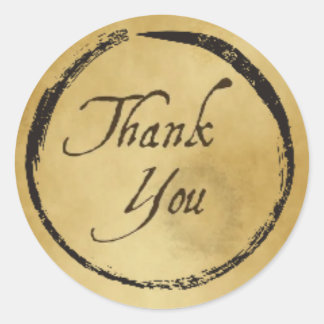 Boho Chic Neutral Thank You classic round stickers