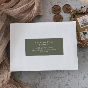 Boho Chic Olive Green Guest Address Labels