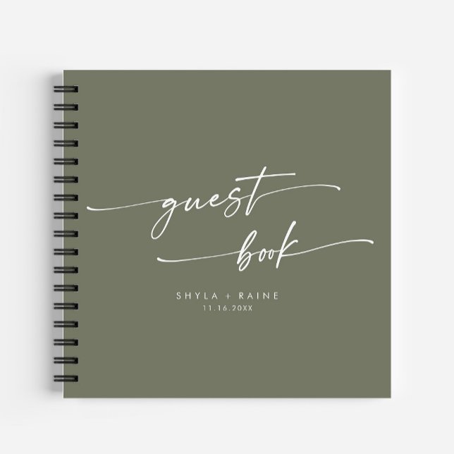 Boho Chic Olive Green Mariage Livre d'or (Créateur téléchargé)