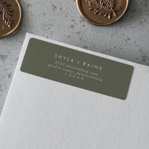 Boho Chic Olive Green Retourner l'adresse Étiquett
