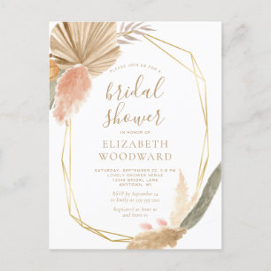 Boho Chic Pampas Grass Bridal Show Invitation