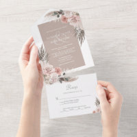 Boho Chic Pampas Grass Earth Tones Floral Wedding