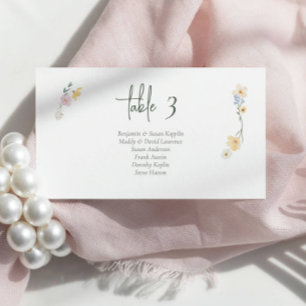 Boho chic Pastel fleurs Mariage Cartes de Place