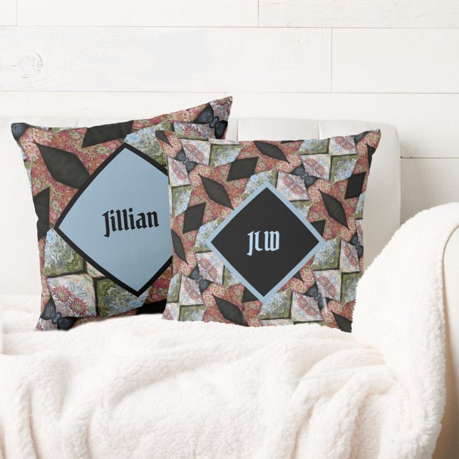 Boho Chic Patchwork Multi Colour Throw Pillow (Creator Uploaded)