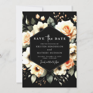 Boho Chic Peach Wedding  Save The Date