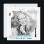 Boho Chic Photo Graduation Announcements<br><div class="desc">Perfect for graduating high school seniors. Class of 2016 graduation announcement templates personalized with graduate's photo,  name,  and school. In a modern colour scheme of black,  white,  and teal blue! Featuring arrows and watercolor.</div>