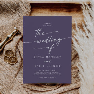 Boho Chic Plum Purple The Wedding Of Invitation