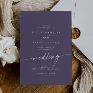 Boho Chic Plum Purple Wedding Invitation