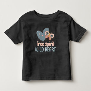 Boho Chic Quote Free Spirit Wild Heart Blush Blue Toddler T-shirt