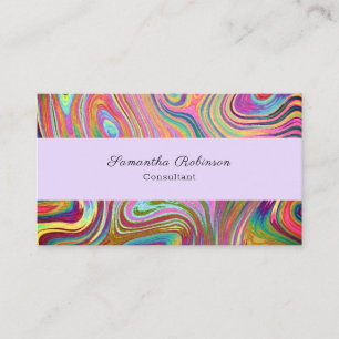 Boho Chic Rainbow Lavender Swirling Abstract Business Card