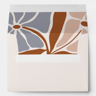 Boho Chic Retro Floral Wedding Envelope