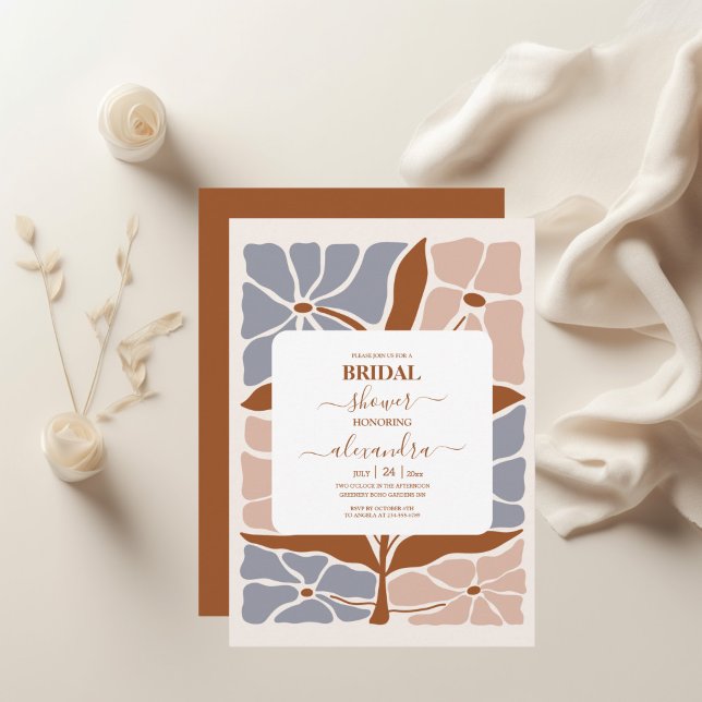 Boho Chic Retro Floral Wedding Invitation (Creator Uploaded)