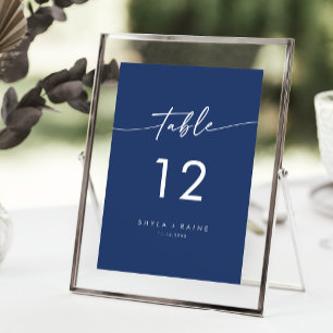 Boho Chic Royal Blue Mariage Numéros de table