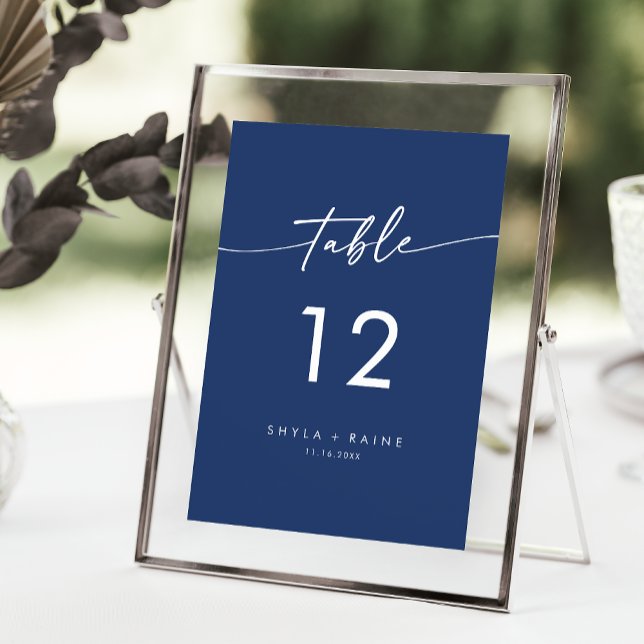 Boho Chic Royal Blue Mariage Numéros de table (Créateur téléchargé)