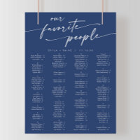 Boho Chic Royal Blue Printable Seating Chart
