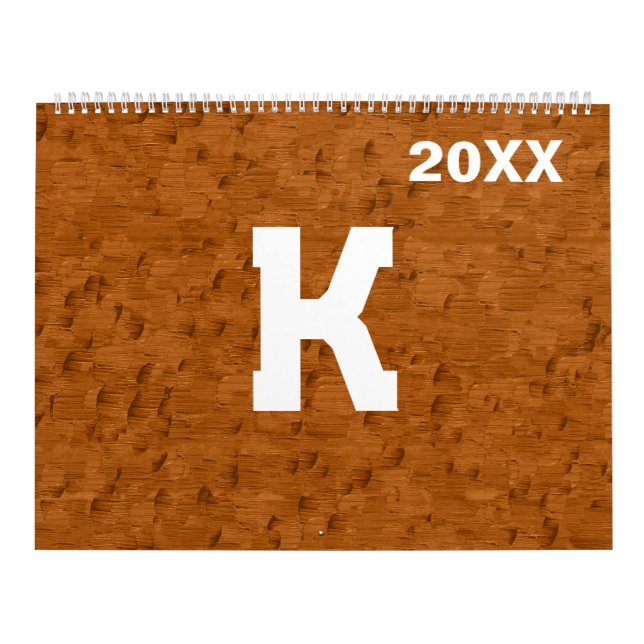 Boho Chic Rustic Wood Texture Motivational Calendar (Cover)