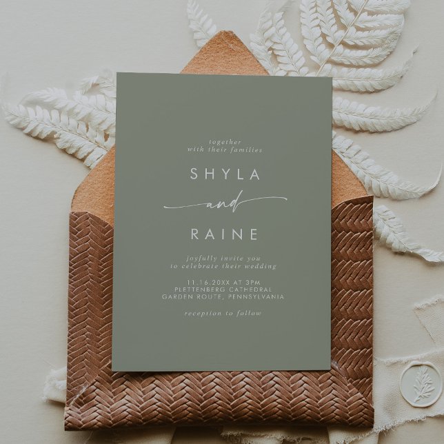 Boho Chic Sage Green Casual Wedding Invitation (Creator Uploaded)