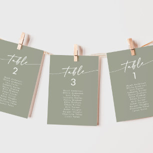 Boho Chic Sage Green Hanging Seating Chart Invitation